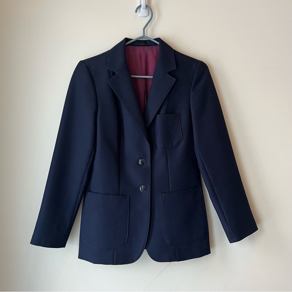 Navy Blue Blazer Jacket Women’s Size 36 6 Classic Career Workwear Structured